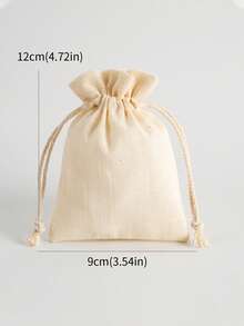 10pcs Natural Bamboo Fiber Packaging Bags, Minimalist And Practical Multipurpose - Beige - View 12
