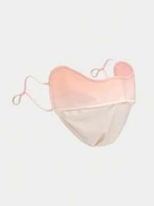1 pieza Máscara facial transpirable con color degradado impreso y diseño lindo para mujer, máscara de protección solar versátil para exteriores, con protección UV para estudiantes y campus