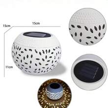 Solar Powered Desk Lamp, Energy-Saving Small Night Light For Outdoor Courtyard, Photography Ambience Light, Balcony Garden Decor Creative Table Lamp - White - View 3