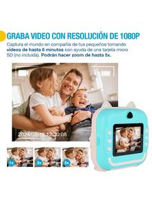 Shimy Kids Instant Print Camera With 3 Rolls Of Paper - Blue - View 4