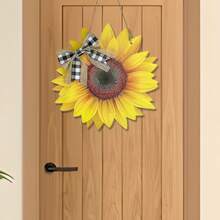 1 件向日葵门标志欢迎门挂钩用于前门装饰，春季主题 12 英寸木制花环挂钩适用于农舍门廊墙壁装饰、室内/室外使用、家居装饰、房间装饰、墙壁装饰 - 彩色 - 查看 10
