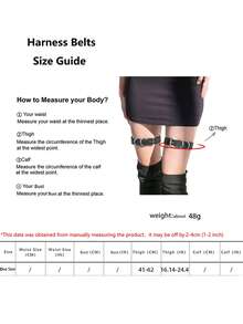 2 件女士腿带 PU 皮革黑色带扣带纯色铆钉腿环时尚简约可轻松调节适合任何场合