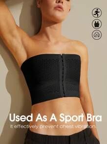1pc Women Chest Binder Compression Top, Black Color Front Clasp Binding, Transgender, FTM, Lesbian, LGBTQ, Shaping Undergarment