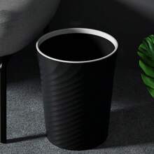 Space-Saving Modern Black Trash Can, Easy-Clean Plastic Wastebasket For Bathroom, Office, Bedroom - No Batteries Required, Bathroom Organizers And Storage Home Bathroom Decor Fall Decor Back To School