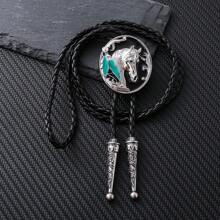 1 pieza Corbata de bolo con cabeza de buey estilo occidental hecha a mano, collar ajustable deslizante, accesorio rústico de país para fiesta, uso casual unisex para boda, fiesta, padrinos de boda, mejor opción como regalo