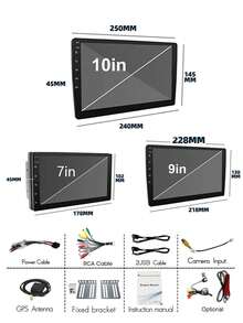 1 件 SEPTON 7 英寸 9 英寸 10 英寸通用音频汽车立体声收音机安卓无线苹果 Carplay 安卓汽车 1080P 蓝牙触摸屏多媒体播放器带 GPS 导航/WiFi/FM/USB 适用于日产起亚斯巴鲁宝马奔驰 - 黑色 - 查看 11