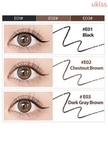 ukiss 凝胶眼线笔，柔滑细腻，打造自然妆效，易于使用，高显色度且滋养眼周肌肤，防水、防汗、防晕染 - #E01 Black - 查看 7