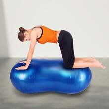 Peanut Ball – Sensory Exercise Ball For Therapy, Yoga, Pilates & Core Training, Ideal Equipment For Physical Therapy And Wellbeing Development - Blue with Pump - View 2
