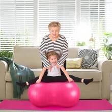 Peanut Ball – Sensory Exercise Ball For Therapy, Yoga, Pilates & Core Training, Ideal Equipment For Physical Therapy And Wellbeing Development - Pink with Pump - View 3