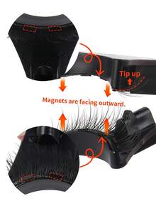MAGEFY 2 Pairs Manga Reusable Magnetic Suction False Eyelash Mixth Kit,Equipped With Magnetic Clips+With 5 Pcs Eyelash Curler,1 Boxes Magnetic False Eyelashes+1 Boxes Magnetic Half Eye False EyelashesNatural Looking - 眼尾拉長款 - 查看 8