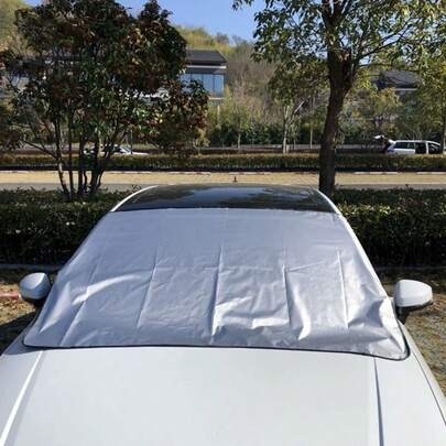 1pc Car Windshield Sun Shade - Durable Material, Snow/Sun/Rain Protection, Foldable, Easy Installation And Removal, Windshield Snow/Sun/Dust Cover