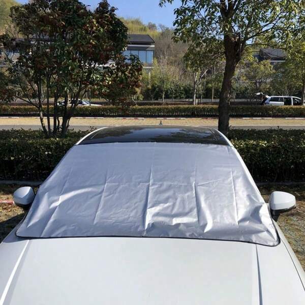 1pc Car Windshield Sun Shade - Durable Material, Snow/Sun/Rain Protection, Foldable, Easy Installation And Removal, Windshield Snow/Sun/Dust Cover