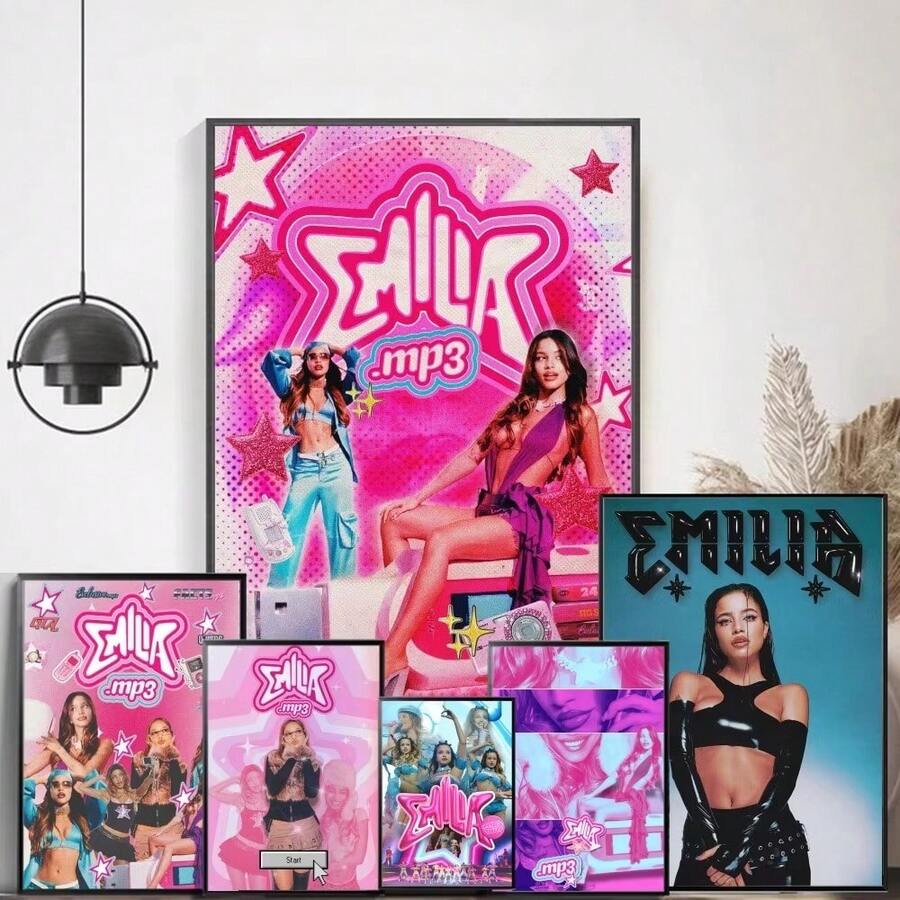 1 pieza Arte de pared Pósters sin marco Obra clásica de la cantante Emilia Mernes Pósters de calidad HD Arte de pared retro Pósters para decoración del hogar y la habitación, con opción de marco