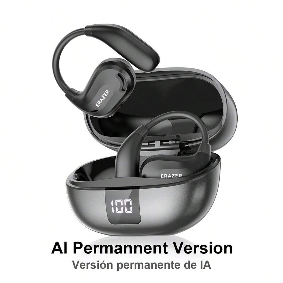 XT66PRO AI翻译无线耳机，内置麦克风，OWS无线耳机，HIFI音质 - 銀色 - 查看 1