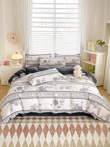 4PCS (1PC Duvet Cover+1PC Bed Sheet+2PCS Pillowcase) Student Dormitory Bunk Bed. - Multicolor - View 58