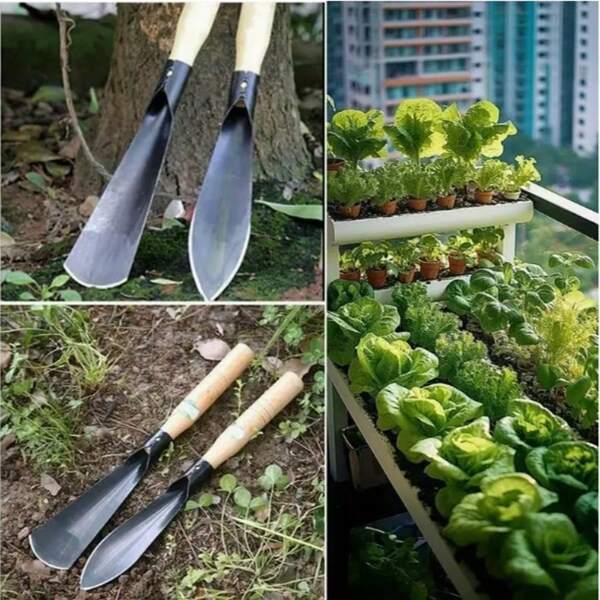 New Garden Hand Trowel Gardening Hand Tools, Durable Metal Garden Trowel - Suitable For Planting Flowers, Digging Weeds, Transplanting Seedlings & Plants, Long Wooden Handle Sharp Tool For Gardening, Essential Gardening Tool