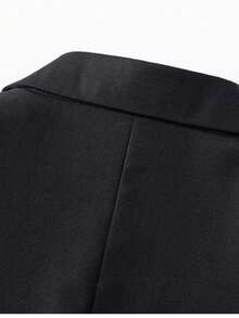 男士单排扣缺口翻领商务正装西装外套，适合婚礼、典礼、节日活动 - 黑色 - 查看 3