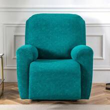 2pcs Set Leaf Patterned Premium Sofa Covers, Simplistic Jacquard Elastic Full Wrap Anti-Slip Cushion And Armrest Cover, Sectional Protector For Living Room - Dark Green - View 3