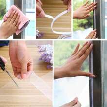1 rollo, Pantalla para ventana autoadhesiva, malla ajustable, red de ventana de bricolaje con cierre de gancho y bucle, instalación rápida, blanco, mantiene alejados a los insectos