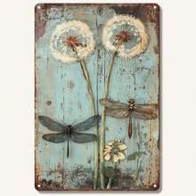1PC Vintage Metal Sign, Sunflower And Dragonfly, Rustic Flower Decor, High-Quality Tin, Fade-Resistant, Ideal For Living Rooms, Kitchens, Farmhouses, 8x12 Inches / 20x30 Cm - 8x12 inch/20x30cm-1 cái - Xem 4