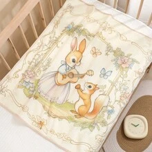 双层纱布新生儿襁褓毯，A 级棉质婴儿襁褓毯，印花襁褓包巾