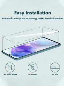 2pcs 3D Tempered Glass Screen Protector + 1pc Back Fiber Film, 9H Hardness, Anti-Scratch, Easy To Install, Bubble-Free, Compatible With Galaxy Series