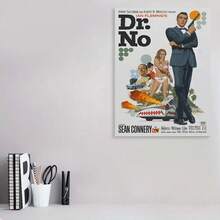 Framed Canvas Art Poster Classic Movie Wall Decor Featuring Sean Connery, For Home Theater And Living Room, Living Room Artwork|Vintage Movie Poster|Artistic Illustration, 2D, Perfect For Room Decor