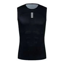 Capa Base reflectante para ciclismo, camiseta interior blanca para ciclismo, chaleco de secado rápido, ropa interior deportiva, chaleco ajustado, chaleco elástico alto, Jersey para bicicleta 8ZRD - negro 2 - Ver 2