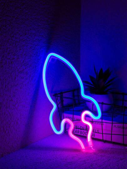 قطعة واحدة مصباح نيون على شكل صاروخ ، إضاءة متعددة الألوان ، إضاءة محيطية بتقنية LED ، ديكور غرفة إبداعي ، زخرفة مكتب الجانب السرير ، مصباح ديكور لغرفة أطفال البنين ، تخليد أحبائنا ، أو هدية عيد ميلاد/عطلة لشريك الحياة ، العائلة والأصدقاء ، فريد وشخصي