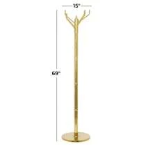 15" X 69" Gold Aluminum Metal Coat Rack, 1-Piece