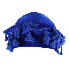 1pc Gold Velvet Tassel Pirate Hat - Gold Velvet - View 9