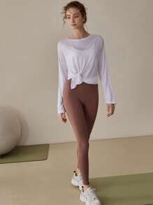 Women's Fall/Winter Yoga Tops, Loose Fit Workout Pullover Sweatshirt, Running, Pilates, Fitness Long Sleeve Tee