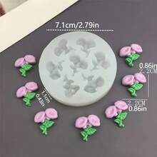 1pc Flower Silicone Mold A Variety Of Flowers Shape Silicone Mold DIY Flower Bunch Mold Soft Mold DIY Handmade Soap Mold Aromatherapy Candle Making Earring Making Plaster Polymer Clay Decorating Supplies Perfect For Home Wedding And Party Decorations Aromatherapy Candle Resin Wax Mold
