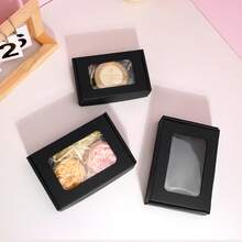 10 hộp giấy cửa sổ, hộp đóng gói chuyển phát nhanh, vật liệu đóng gói, hộp quà tặng, hộp giấy gợn sóng, thùng carton bưu chính - màu đen - Xem 5