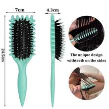New Upgrade Curl Defining Brush, Curly Hair Brush With Bristle And Special Design, Curl Define Styling Brush Especially For Curly Hair, Shaping And Defining Curls For Women Men To Reduce Pulling And Curl Separation.,Back To School,Travel Holiday Essentials,Hair Accessories For Women - Multicolor - View 5