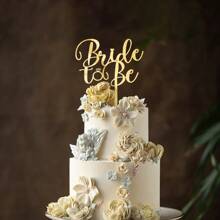 1pc/3pcs/5pcs Bride To Be Party Cake Topper Gold Acrylic Gift For Wedding Cake Dessert Decoration