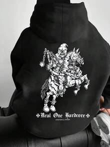 Autumn And Winter Women's Retro Fashion Balaclava Cavalry Double-Layer Hoodie - Black - View 8