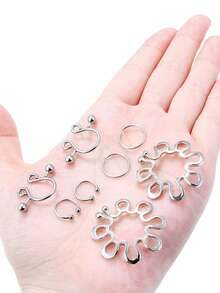 2pcs Adjustable Non-Piercing Nipple Rings – Wing-Shaped Dangles With Red Waterdrop & Blue Snowflake CZ, 316L Stainless Steel Faux Jewelry For Women & Girls (Silvery/Rose Golden/Black)