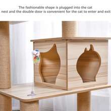 1pc brinquedo grande para gatos, suprimentos para animais de estimação, estrutura de escalada de madeira para gatos de desenho animado, brinquedo de atividade para gatos