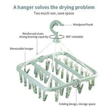 NetHong 32 Peg Dryer Washing Line Airer Clothes Horse Underwear Socks Pants Hanger Mother's Day - Multicolor(Type B) - View 11