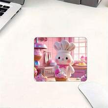 1 Plush Rabbit Mouse Pad, Durable, Lightweight, Easy To Carry, Suitable For Office And Games, 8 * 9.5 Inches, Strong Adhesive, Ultra-Thin Design, Smooth And Comfortable Operation, Rubber Material, NO. Ytz3897, Product Without Watermark