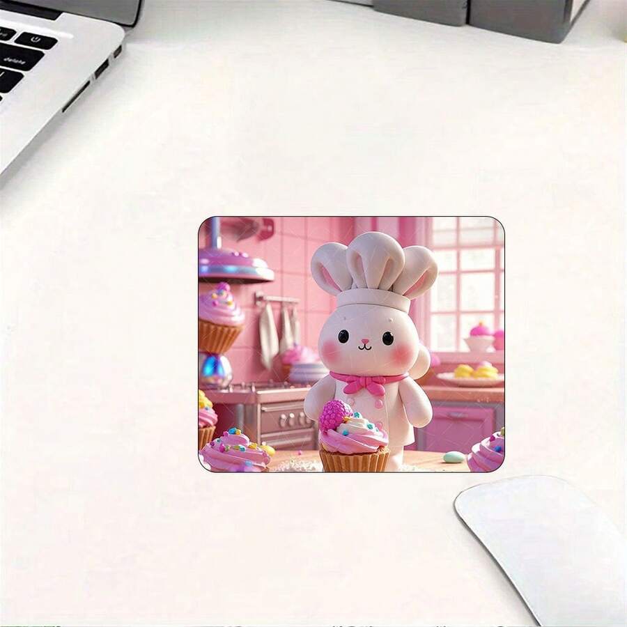1 Plush Rabbit Mouse Pad, Durable, Lightweight, Easy To Carry, Suitable For Office And Games, 8 * 9.5 Inches, Strong Adhesive, Ultra-Thin Design, Smooth And Comfortable Operation, Rubber Material, NO. Ytz3897, Product Without Watermark