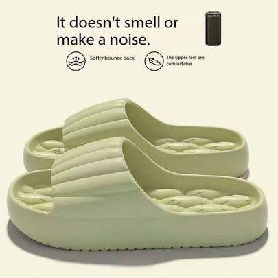 女士 EVA 拖鞋 - 柔软防滑室内/室外鞋，圆头，可水洗，四季设计，多色，室内外鞋，耐用鞋底，加厚鞋底，柔软，防滑底部，纯色，舒适，适合家庭和浴室使用，四季一脚蹬拖鞋