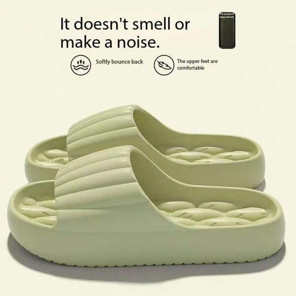 Plain Color Slippers, Casual Open Toe Soft Bottom Shoes, Comfortable Indoor Home Bathroom Slides