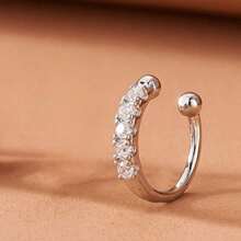 2 peças elegantes e luxuosas de cobre em forma de U com diamantes falsos, piercing de nariz falso multifuncional, adequado para mulheres, para uso diário e festivo, adequado para o Ramadã, acessório para todas as estações
