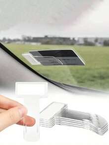 2/5/10/20 件透明硅胶汽车挡风玻璃票夹，透明硅胶汽车挡风玻璃票夹，透明汽车停车票证，汽车紧固卡，钞票夹 - 适用于汽车、房车 | 耐用的停车许可证和票证整理器，易于访问的设计 - 彩色 - 查看 1