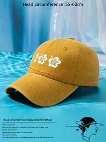 1pc Women's Outdoor Casual Fashionable Floral Print Adjustable Size Soft & Breathable Washable Baseball Cap, Multiple Colors Suitable For Daily Wear - One Size - View 4