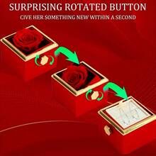 Red Exquisite Rotatable Gift Box, Paired With Women's Exquisite Earrings And Elegant Accessories, Suitable For Giving To Girlfriends, Mothers, Christmas, Valentine's Day, Mother's Day, Birthdays, Party Gifts, Giving Her The Best Gift