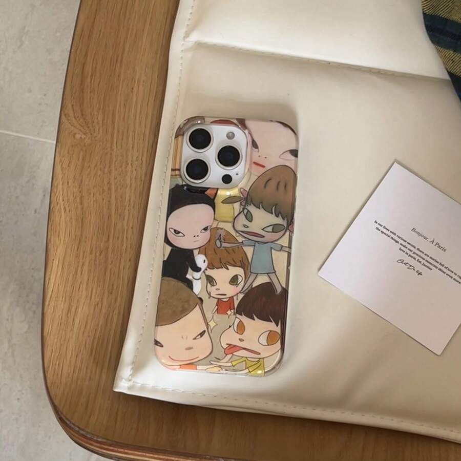 Anime Shockproof Fashion Vintage Niche Clock & Portrait Illustration Phone Case Compatible With IPhone 17 Pro Max/17 Air/16 Pro Max/15 Pro Max/14 Pro/13 Pro/13/12 Pro Max/12 Spring Gift Birthday - Multicolor - View 1