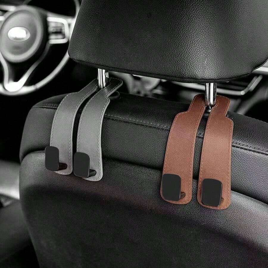 Car Headrest Hooks Hanger For Bags Seat Back Organizer Holder Clips Auto Fastener Hooks Car St - Black - View 1